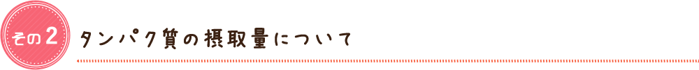 タンパク質の摂取量について